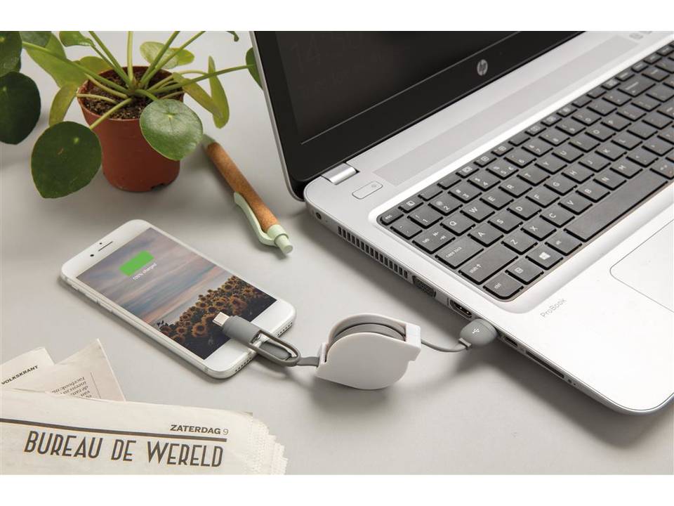 3-in-1 kabel met rolmechanisme 8