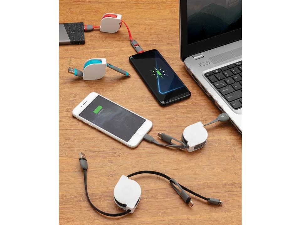 3-in-1 kabel met rolmechanisme 9