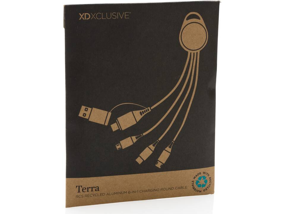 Terra RCS recycled aluminium 6-in-1 oplaadkabel 8