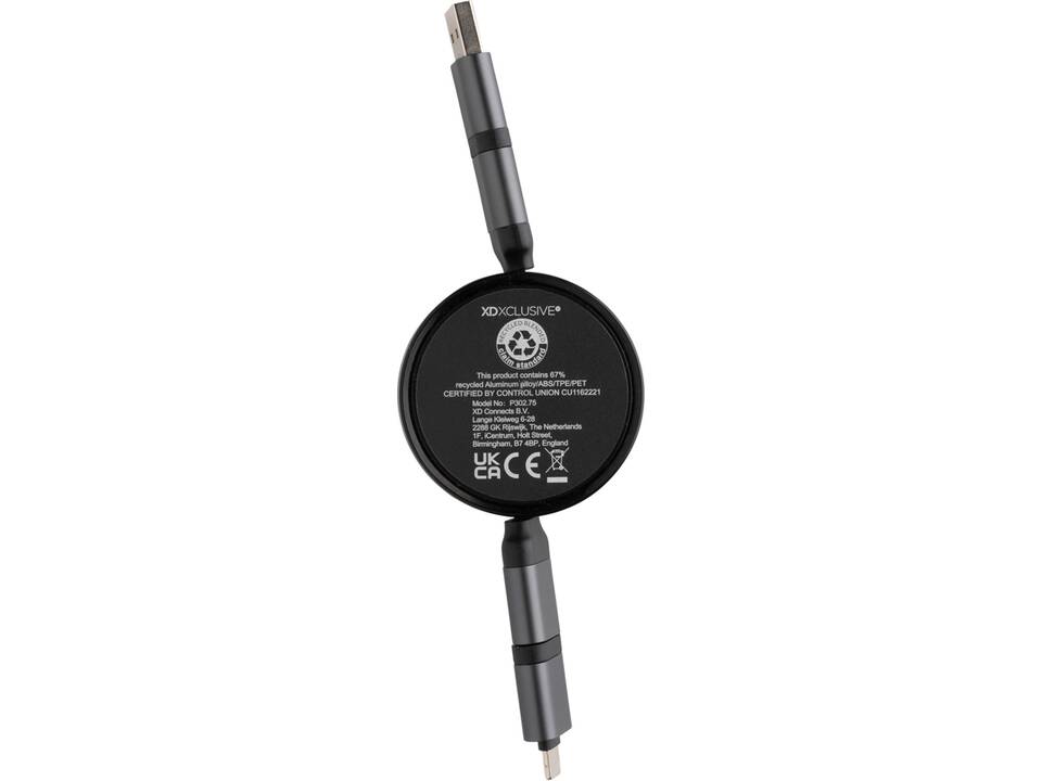 Terra RCS gerecycled aluminium uittrekbare 6-in-1-kabel 4