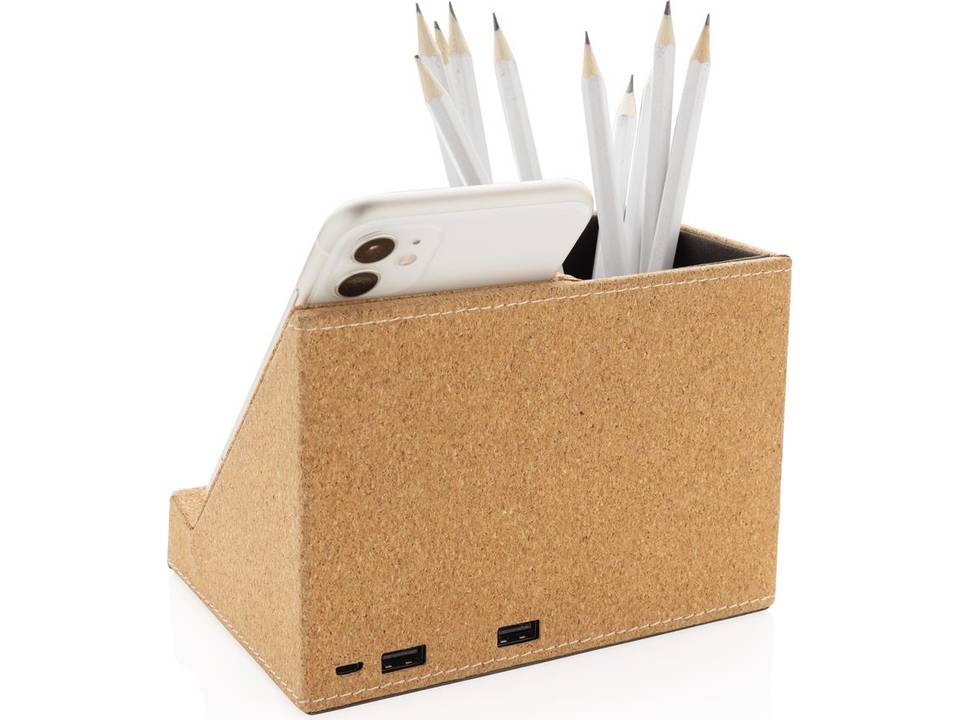 Kurken pen houder met draadloze oplader - 5 W 3