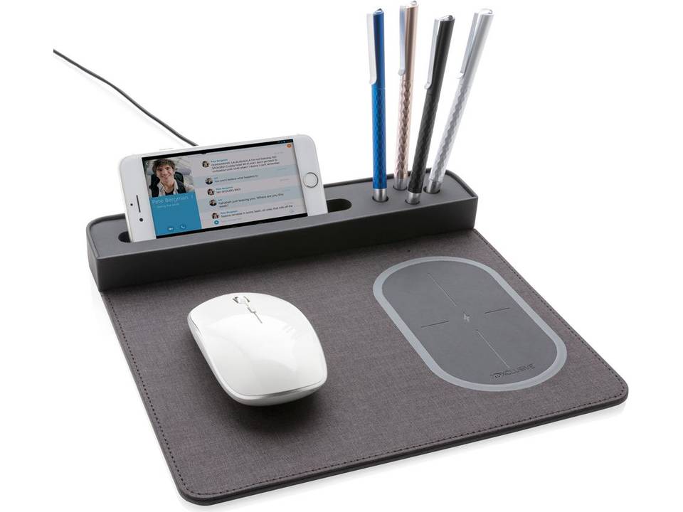 Air muismat met draadloze oplader en USB - 5 W 2