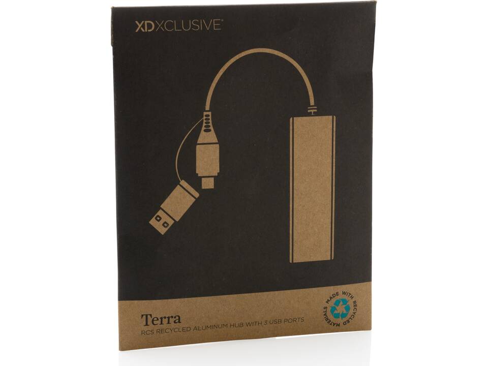 Terra RCS gerecycled aluminium hub met 3 USB-poorten 9