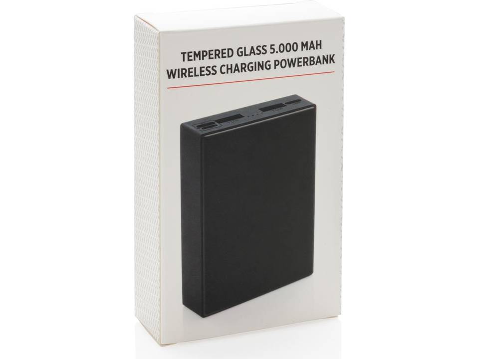 Tempered glass draadloze powerbank -  5.000 mAh 9