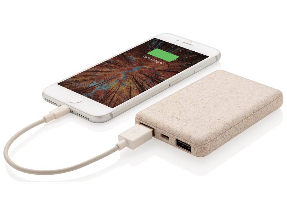 Zakformaat powerbank van tarwestro - 5.000 mAh 1