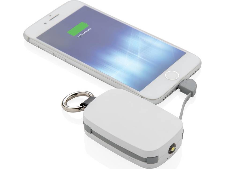 Sleutelhanger powerbank met geintegreerde kabels - 1.200 mAh 2