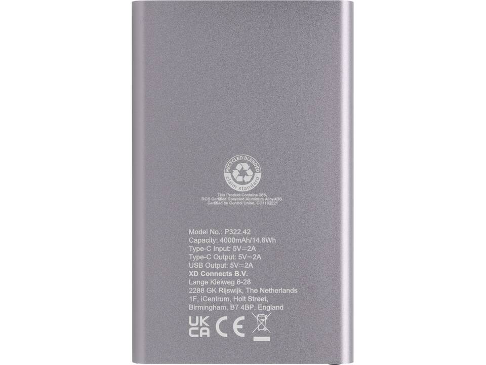 RCS gerecycled plastic/alu 4000 mah powerbank met type C 6