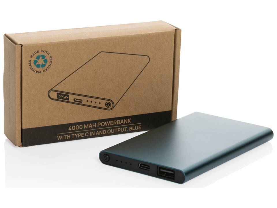 RCS gerecycled plastic/alu 4000 mah powerbank met type C 40