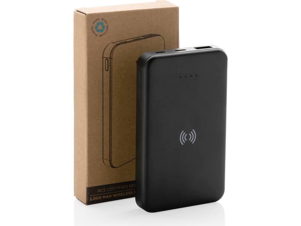 RCS gerecycled plastic 5W draadloze powerbank - 5.000 mAh 12