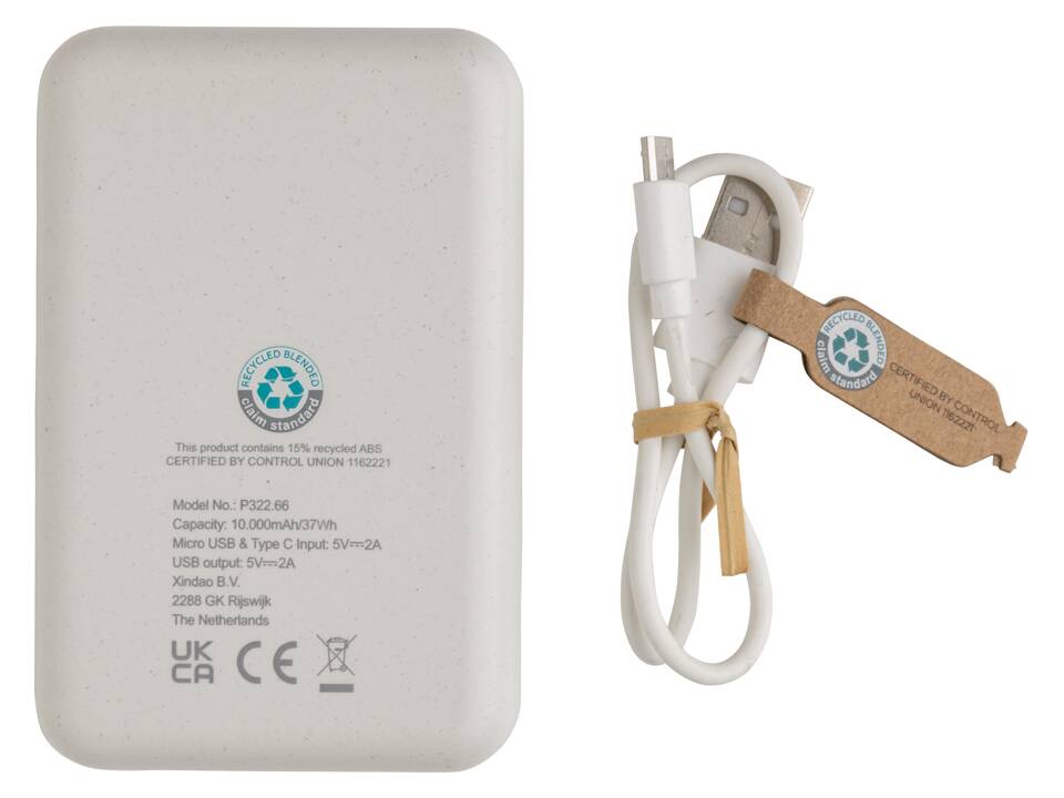 RCS standaard recycled powerbank - 10.000 mAh 7