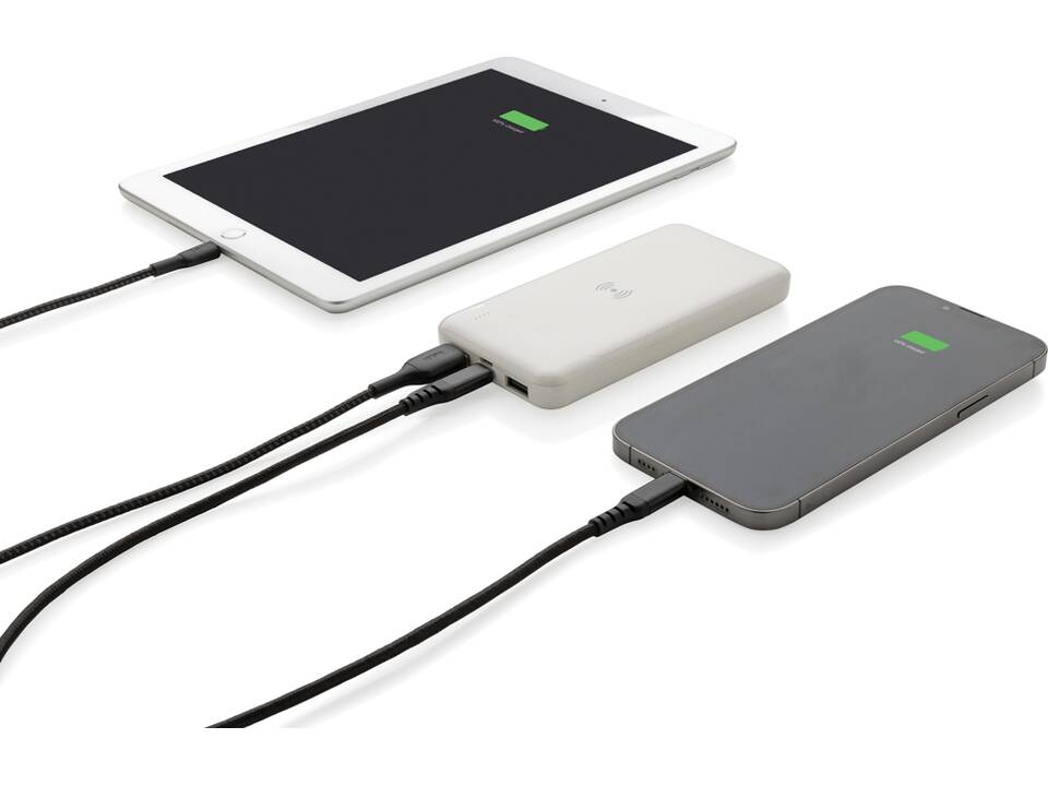 RCS standaard recycled powerbank met draadloze oplader - 8.000 mAh 9