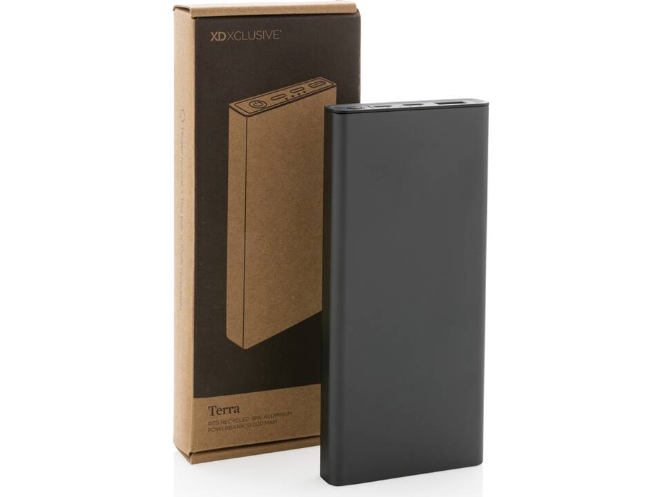 Terra RCS gerecyclede 18W aluminium powerbank 10.000 mAh 9