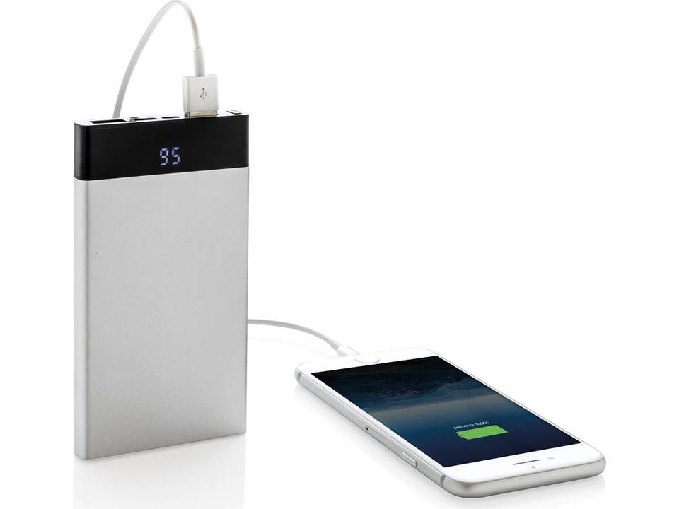 Platte powerbank met digitaal scherm - 6000 mAh 6