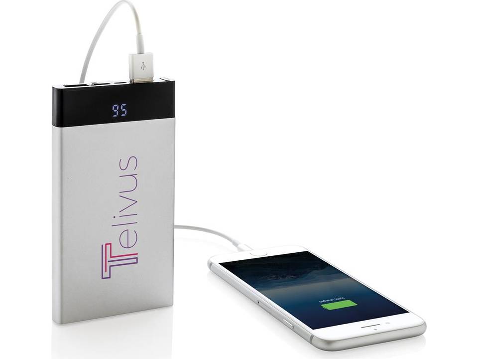 Platte powerbank met digitaal scherm - 6000 mAh 5