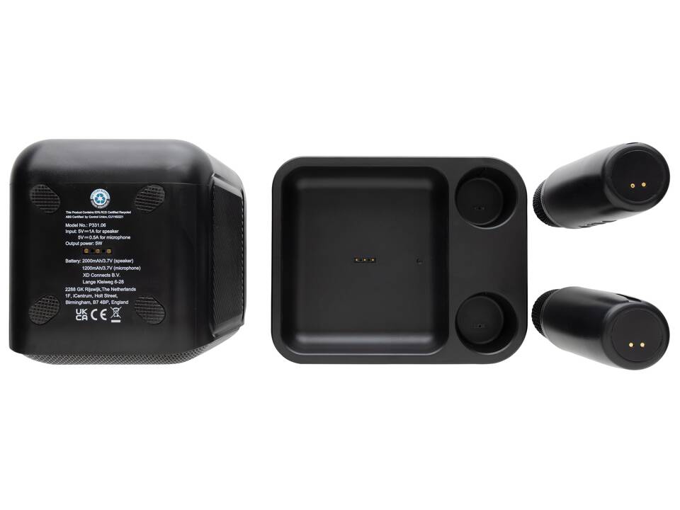 Singvibe RCS gerecycled plastic karaokeset met 2 microfoons 5
