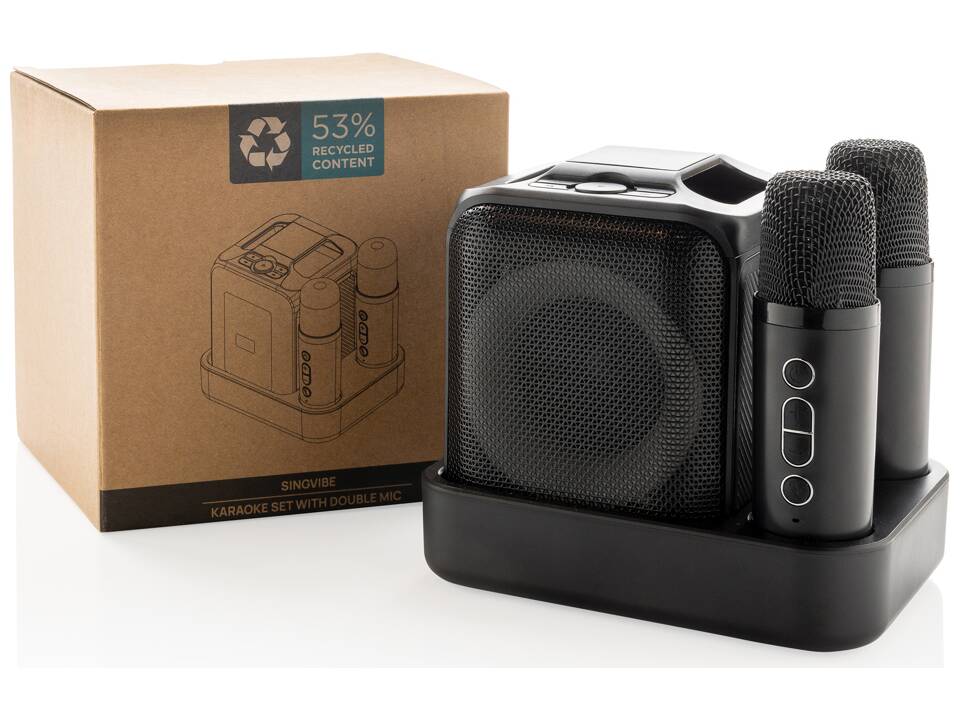 Singvibe RCS gerecycled plastic karaokeset met 2 microfoons 12