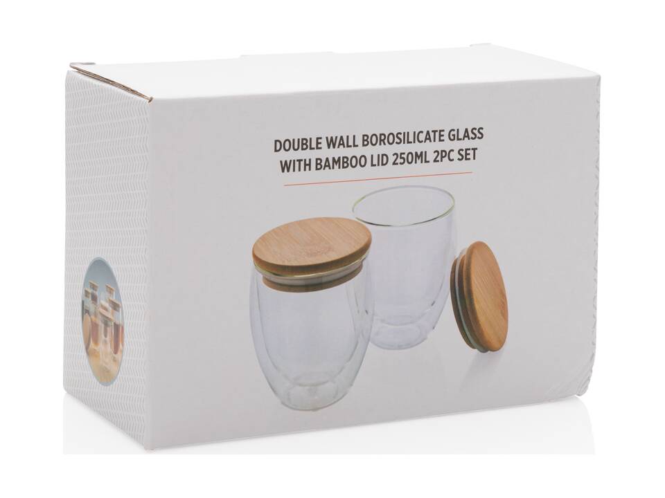 Dubbelwandig borosilicaat glas set - 250 ml 15