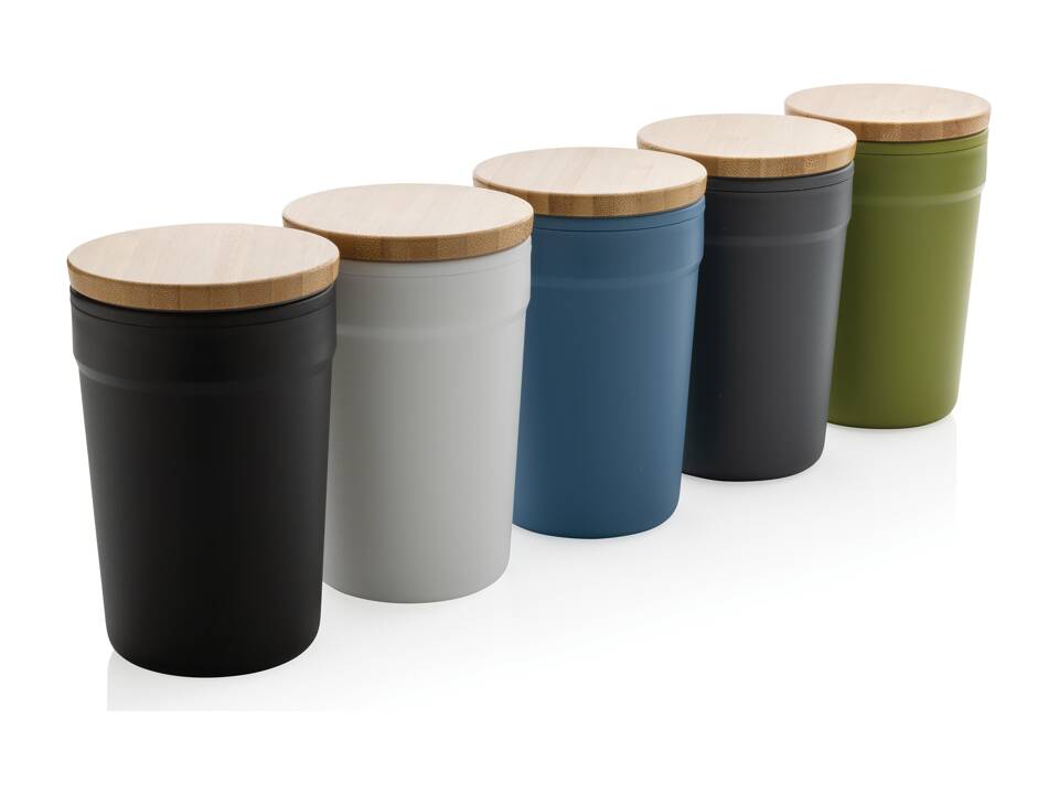 GRS gerecycled PP mok met FSC® bamboe deksel - 300 ml 10