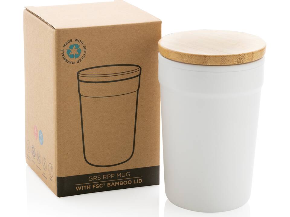GRS gerecycled PP mok met FSC® bamboe deksel - 300 ml 16