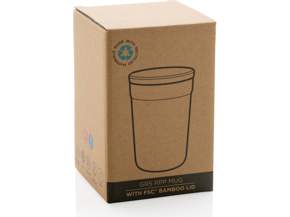 GRS gerecycled PP mok met FSC® bamboe deksel - 300 ml 17