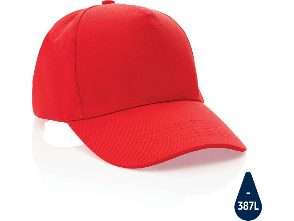 Impact 5 panel 280gr recycled katoenen cap met AWARE™ tracer 66