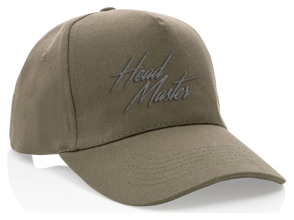 Impact 5 panel 280gr recycled katoenen cap met AWARE™ tracer 105
