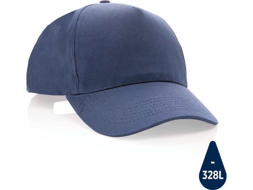 Impact 5 panel 190gr gerecycled katoenen cap met AWARE trac 20