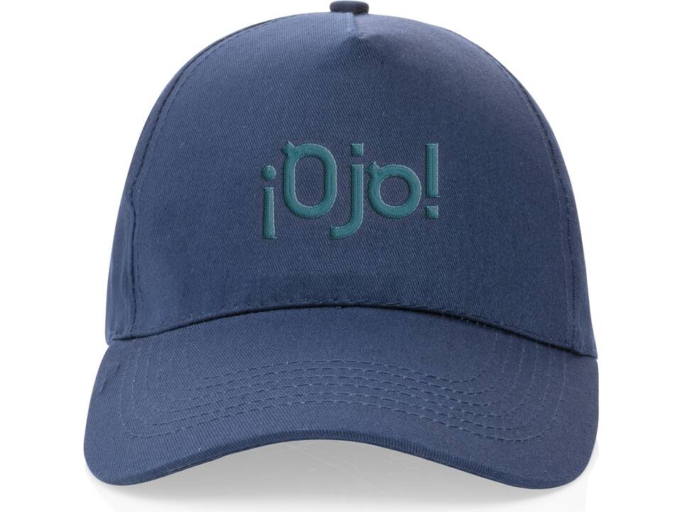 Impact 5 panel 190gr gerecycled katoenen cap met AWARE trac 27