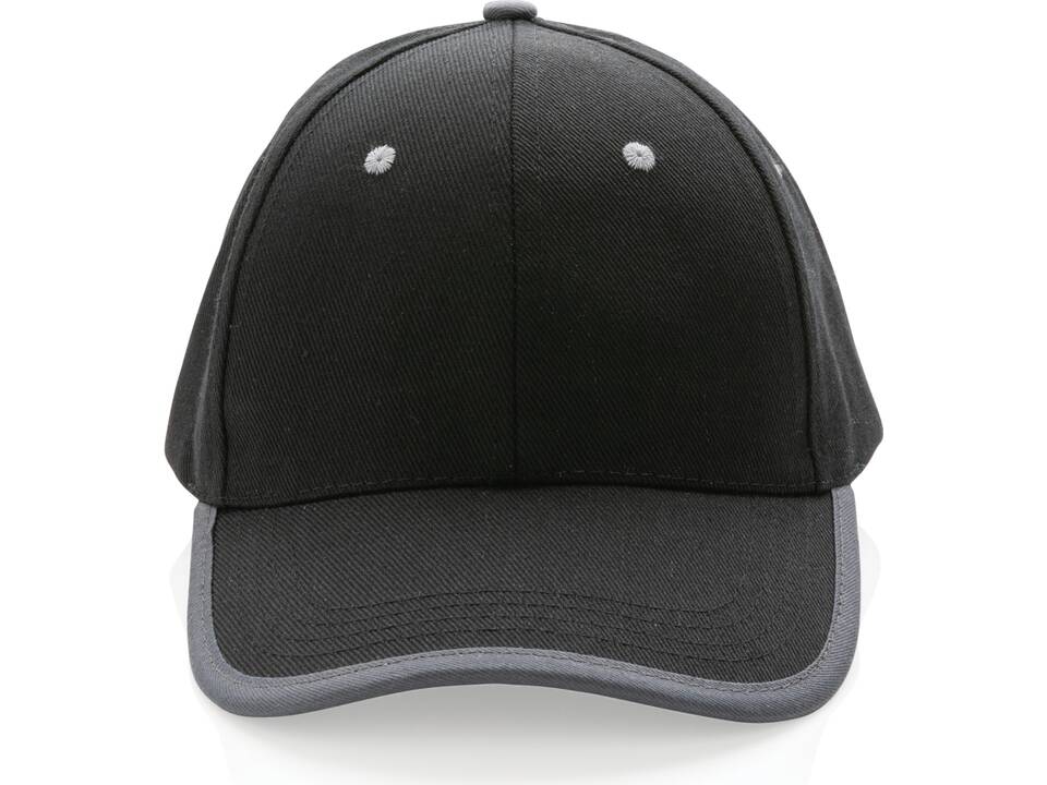 Impact AWARE ™ 6 panel cap van geborsteld katoen met bies 2
