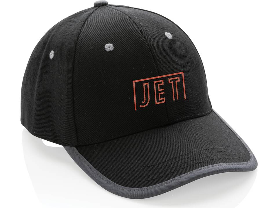 Impact AWARE ™ 6 panel cap van geborsteld katoen met bies 8