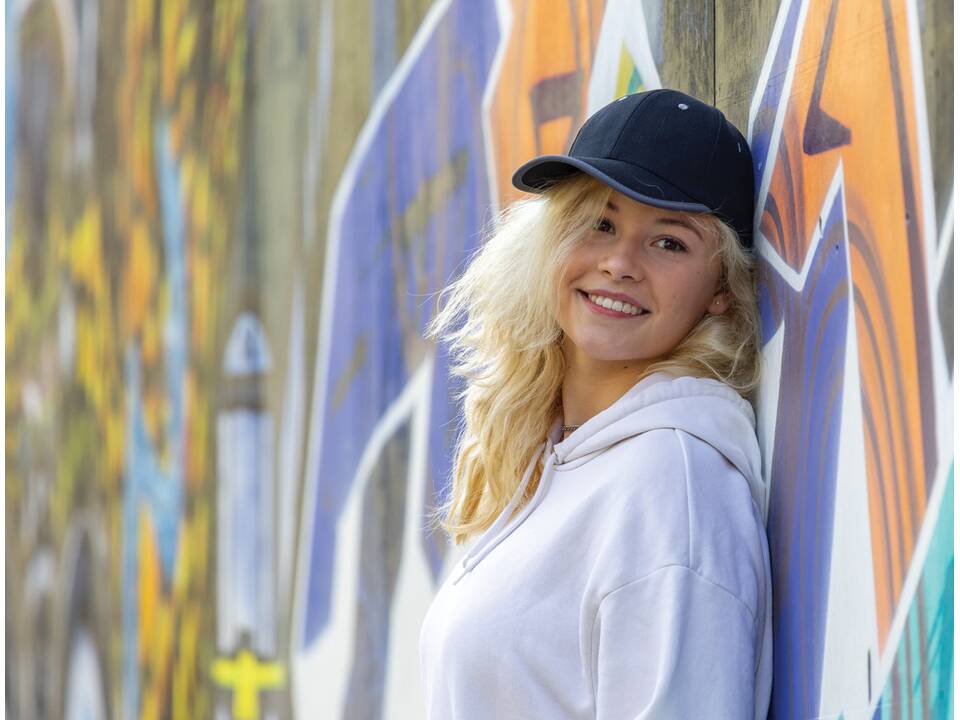 Impact AWARE ™ 6 panel cap van geborsteld katoen met bies 10