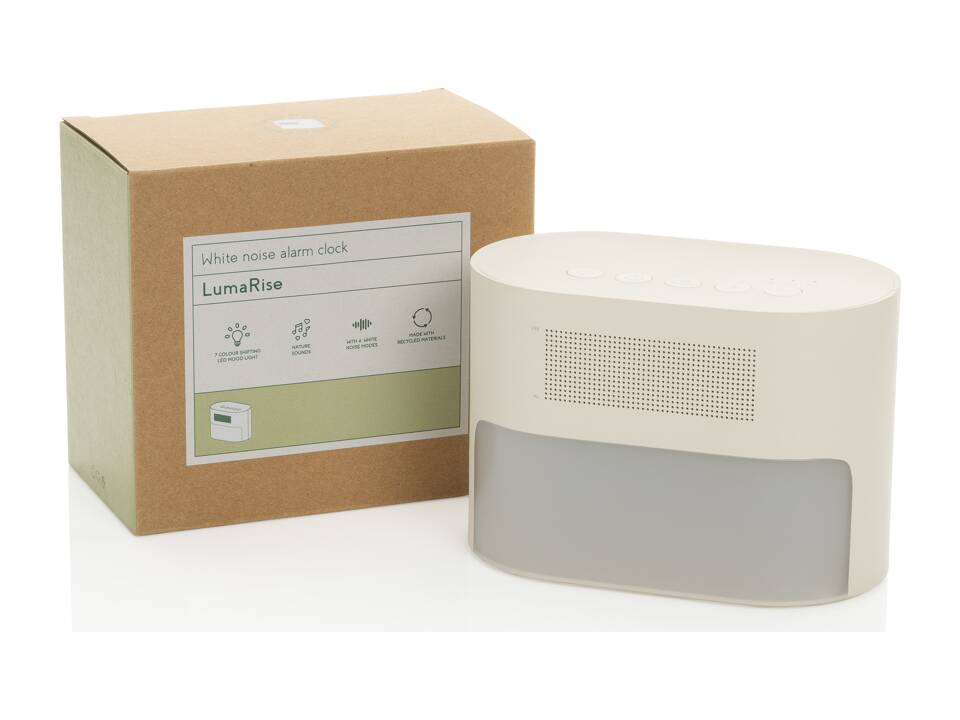 LumaRise RCS gerecycled plastic wekker met witte ruis 12