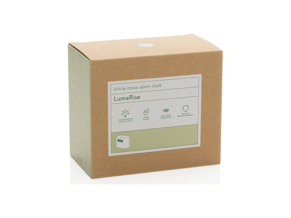 LumaRise RCS gerecycled plastic wekker met witte ruis 13