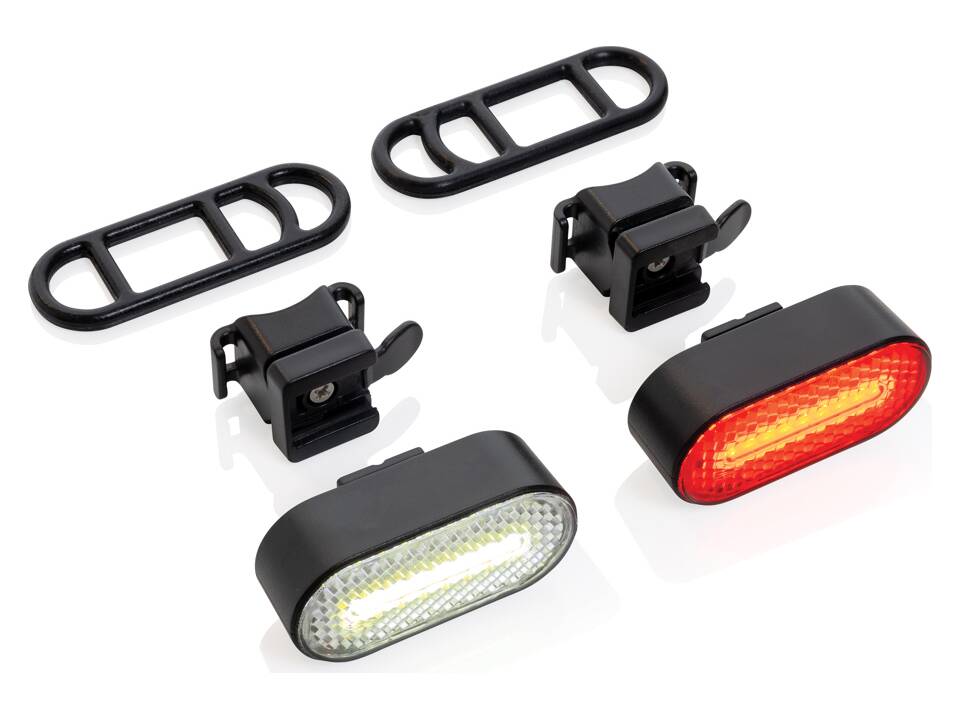 Lumino RCS rplastic USB-oplaadbare fietslamp set 4