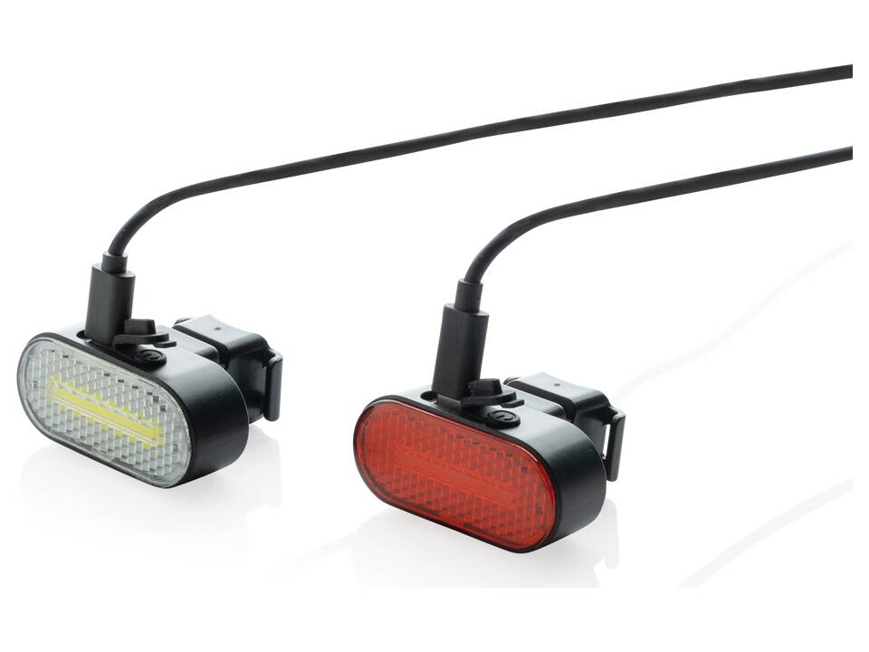 Lumino RCS rplastic USB-oplaadbare fietslamp set 6