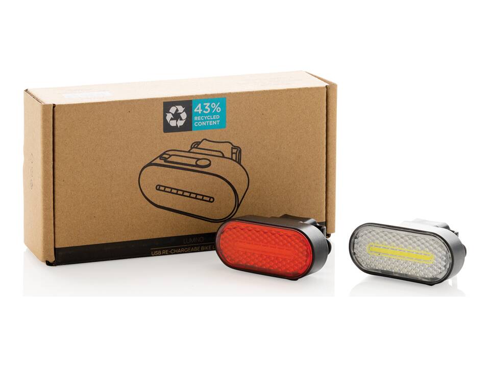 Lumino RCS rplastic USB-oplaadbare fietslamp set 14