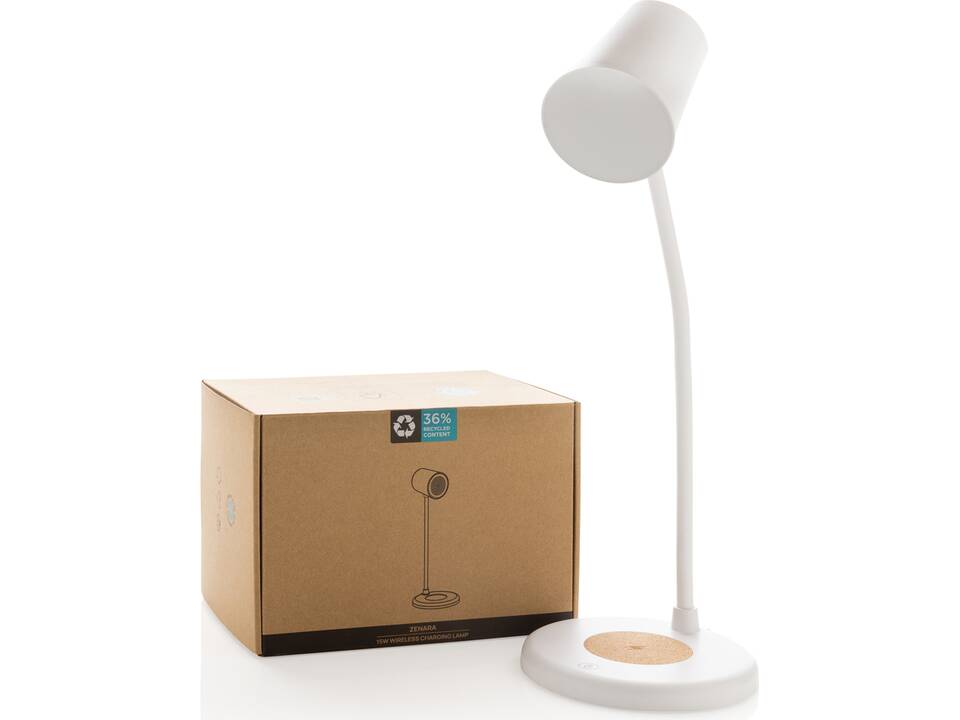 Zenara RCS 15W draadloze bureaulamp van gerecycled plastic 15
