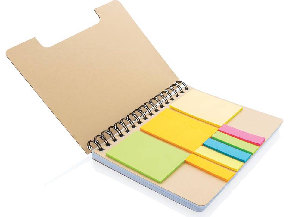 A5 Kraft spiraal notitieboek met memo's 2