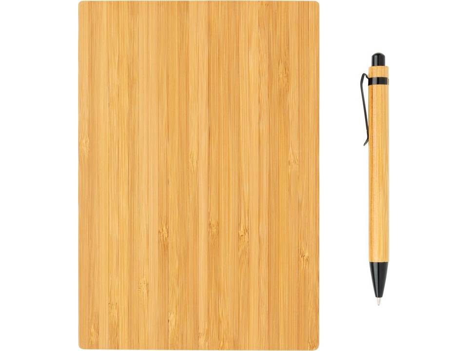 A5 Bamboe notitieboek & pen set 3