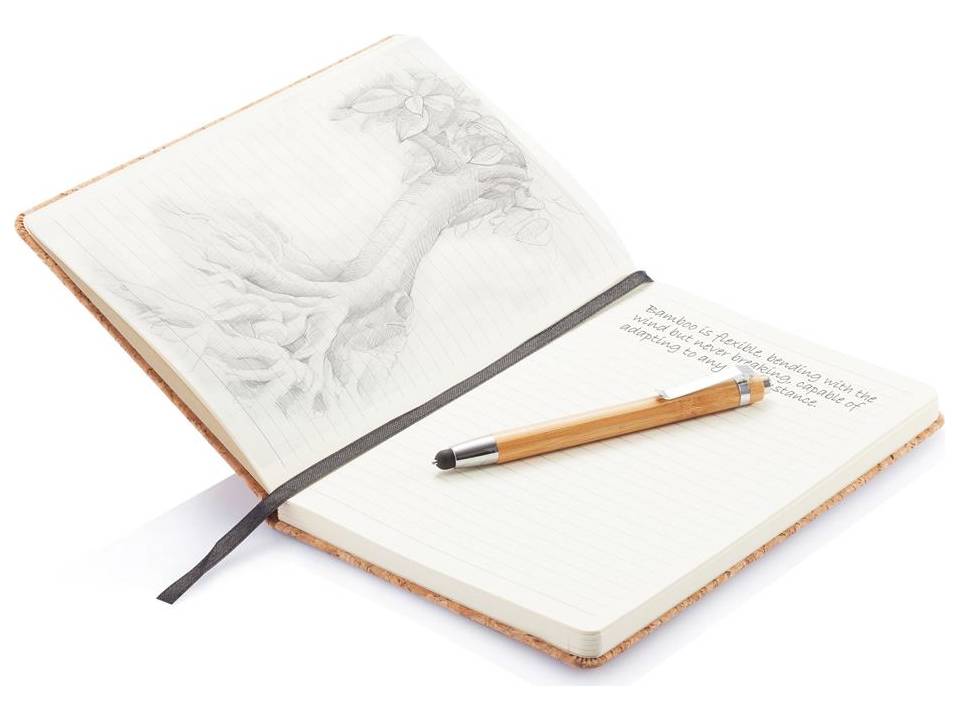 Kurken notitieboek met touchscreen pen 6