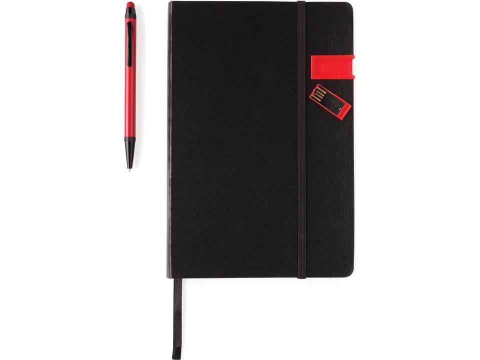 Deluxe data notitieboek met 8GB USB en touchscreen pen 16