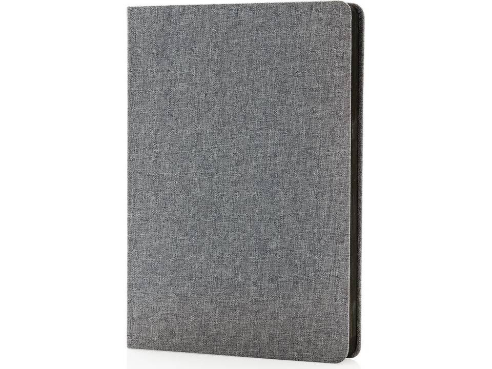 Deluxe stoffen notitieboek met zwarte zijkant 13