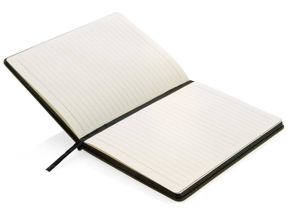 Deluxe stoffen notitieboek met zwarte zijkant 5