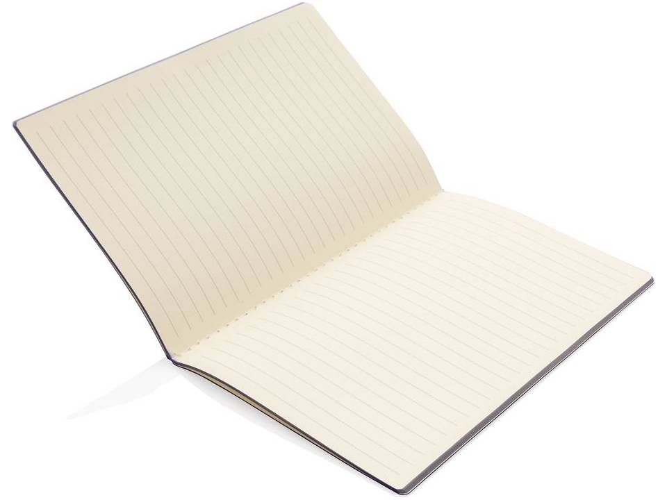 Softcover PU notitieboek met gekleurde accent rand 6