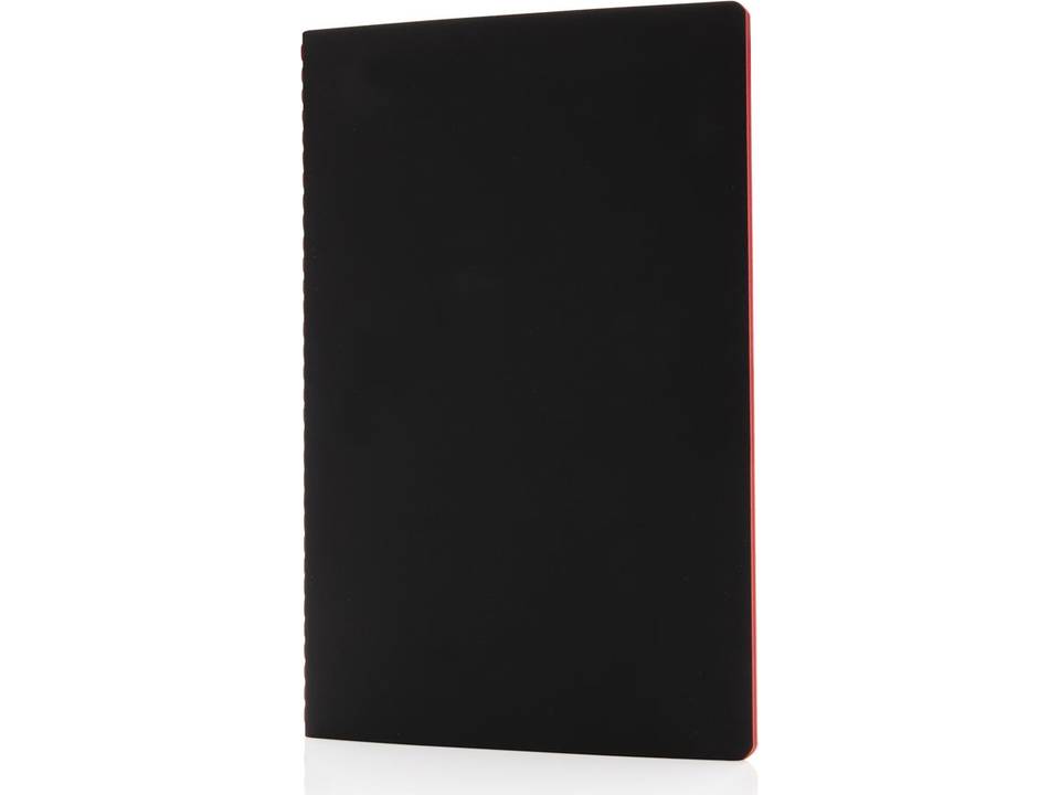 Softcover PU notitieboek met gekleurde accent rand 11