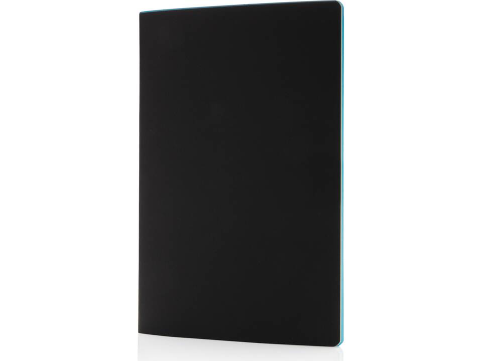 Softcover PU notitieboek met gekleurde accent rand 15