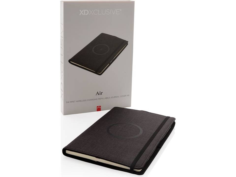 Air 5W rPET navulbaar A5 notitieboek & draadloze oplader 12