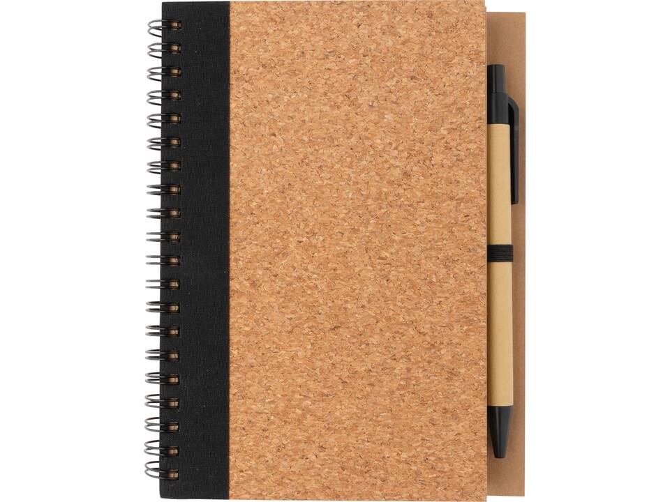 Kurk spiraal notitieboek met pen 3