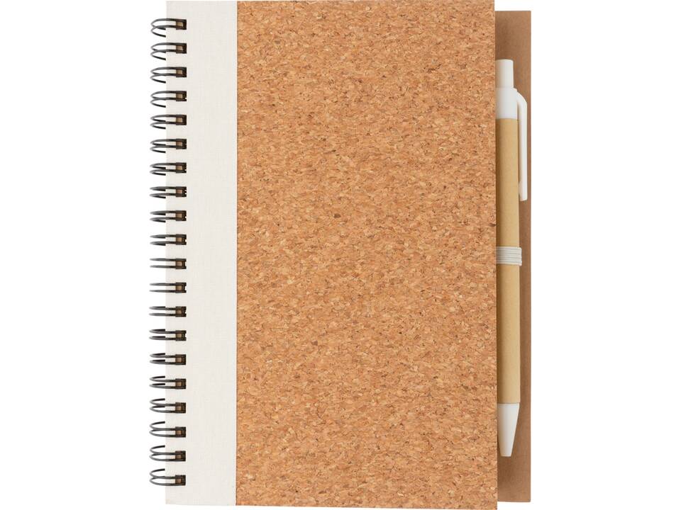 Kurk spiraal notitieboek met pen 11