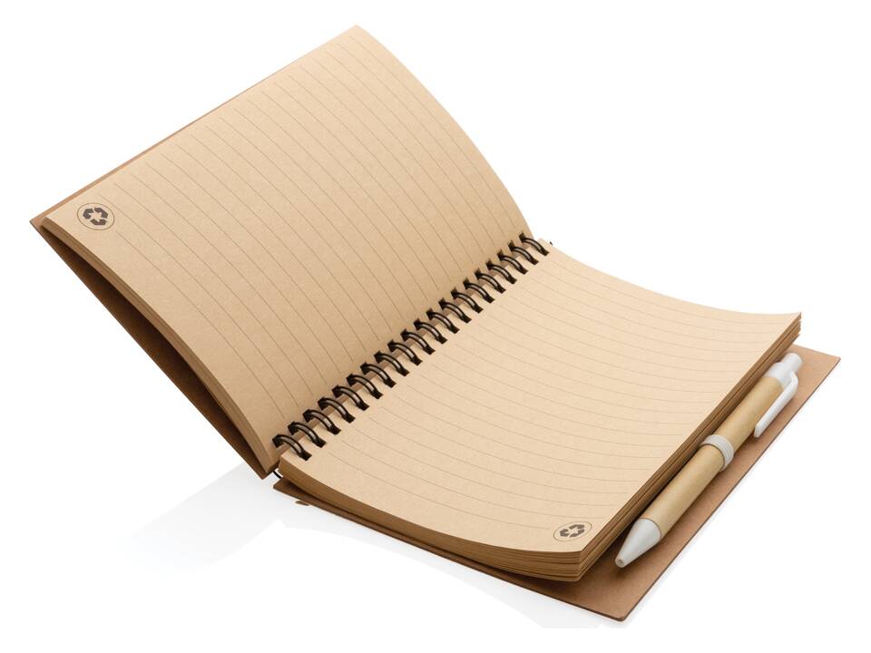 Kurk spiraal notitieboek met pen 13